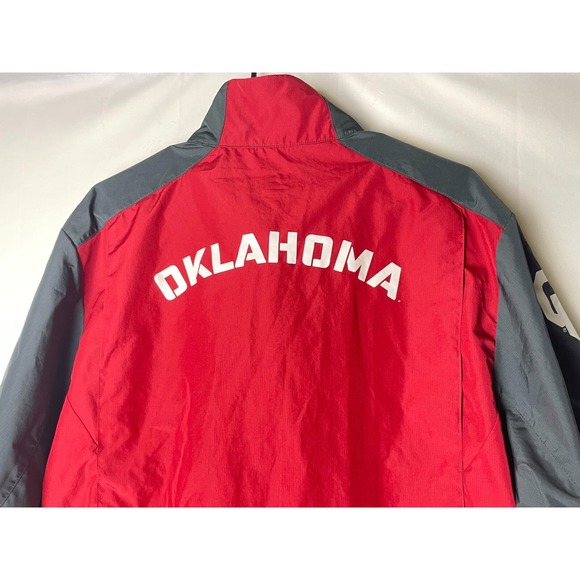 Nike Oklahoma Sooners Men's 1/2 Zip Short Sleeve Jacket Red Gray Size Small - Picture 6 of 8